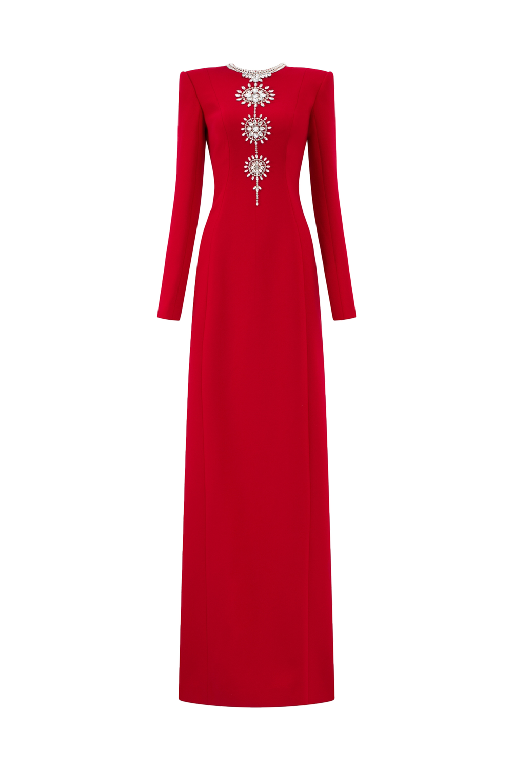 Open Back Floor Length Dress - TRACY COUTURE